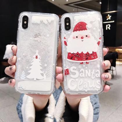 Santa Claus/christmas Tree Quicksand Case Iphone..