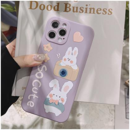 Pink Kawaii Cute Rabbit Silicone Phone Case For..