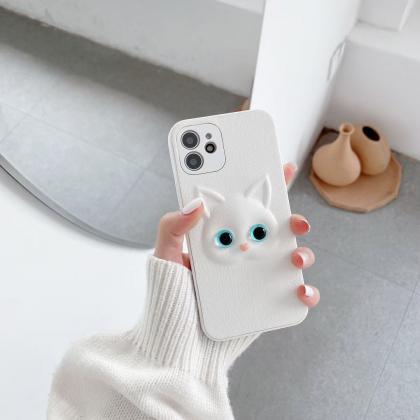 Cute Stereo Lenses White Cat Black Cat Case For..