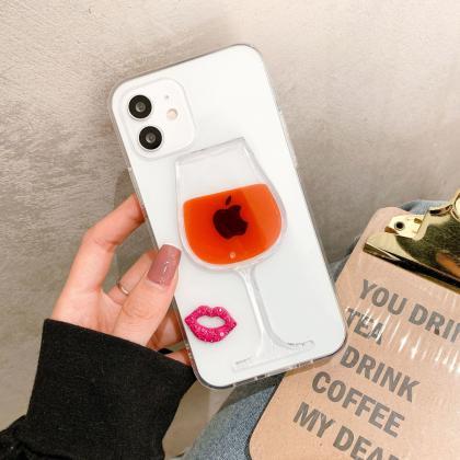 Quicksand Wine Glass Phone Case For Iphone 13 12..