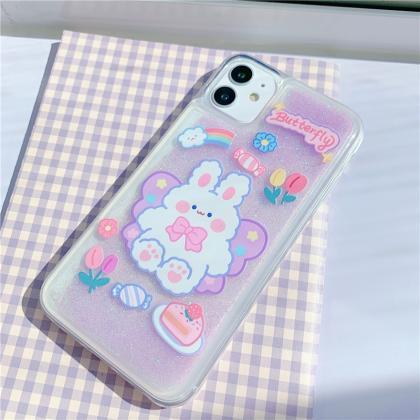 Quicksand Glitter Kawaii Bear Animal Phone Case..
