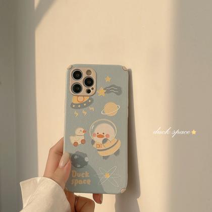 Kawaii Cute Space Duck Silicone Phone Case For..