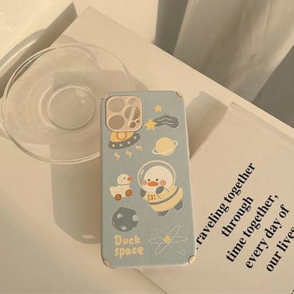Kawaii Cute Space Duck Silicone Phone Case For..