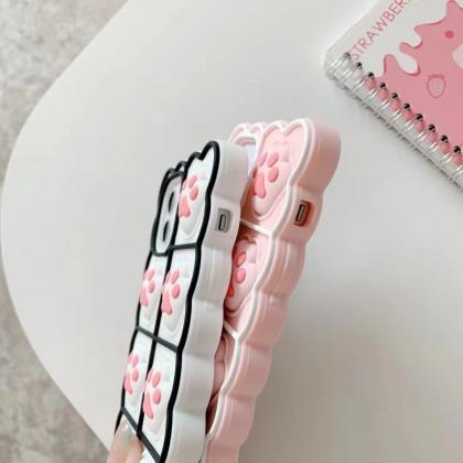 Dealing With Stress Cute Pink Cat Claw Phone Case..