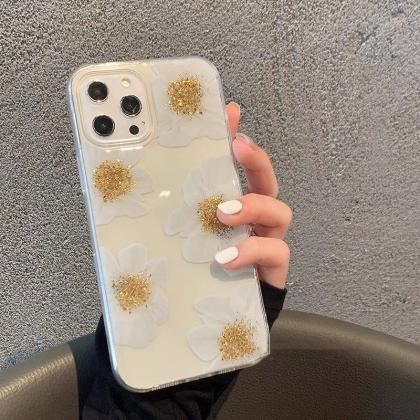 Gold Dust Flowers Case Iphone 13 12 Case Iphone 11..