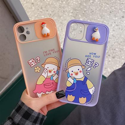 Cute Couples Duck Camera Lens Protection Phone..