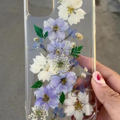 Eternal Life Dried Flowers Handmade Iphone Case..