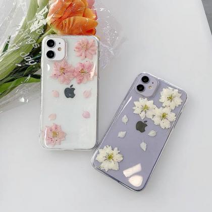 Pink & White Dried Flowers Iphone 12..