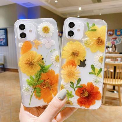 Eternal Life Dried Flowers Handmade Iphone Case..