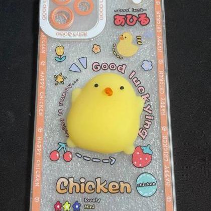 Kawaii 3d Peach Phone Case 3d Yellow Chicken Phone..