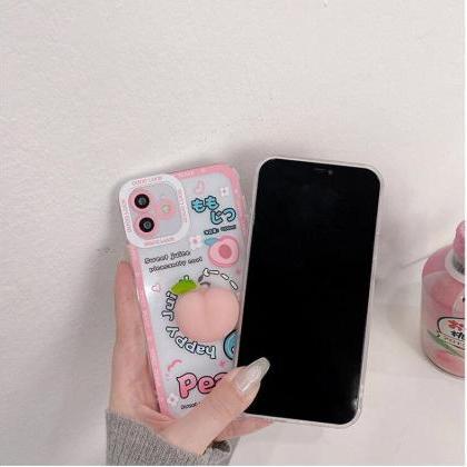 Kawaii 3d Peach Phone Case 3d Yellow Chicken Phone..
