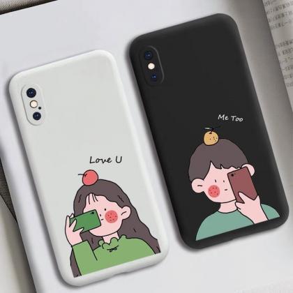 Cute Men And Women Silicone Couple Phone..