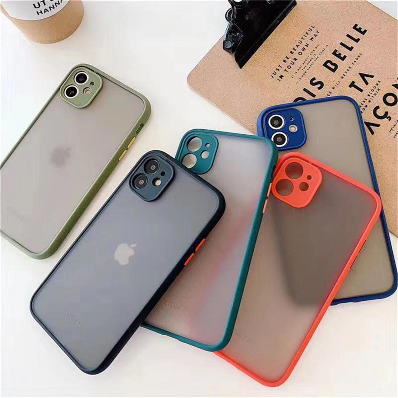 Camera Protection Bumper Phone Cases For Iphone 13 12 11 11 Pro Max Xr Xs Max X 8 7 6s Plus Matte Translucent Shockproof Back Cover