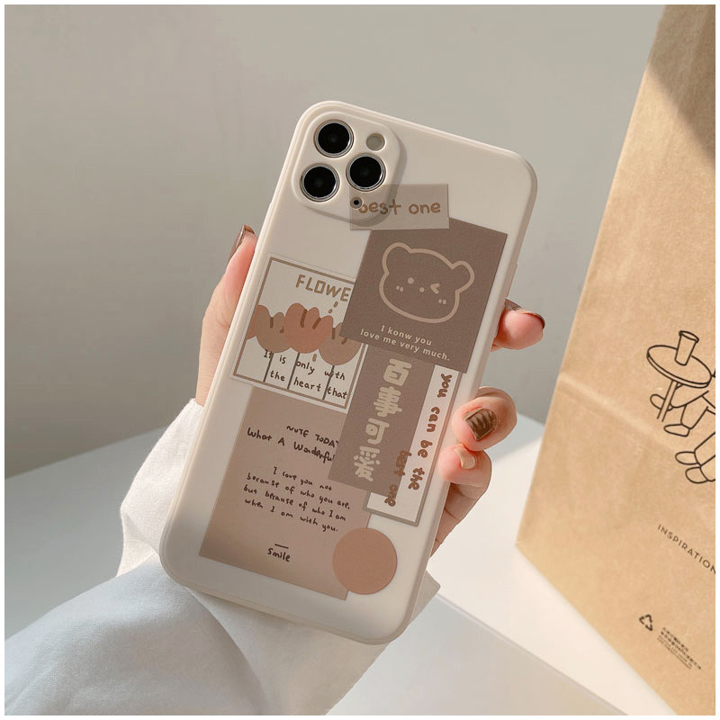 Kawaii Chocolate Bear Doodles Cartoon Silicone Phone Case,iphone 11 13 Pro Max Case Iphone 12 Pro Max Case Iphone Xs Max Iphone Xr 7/8 Case