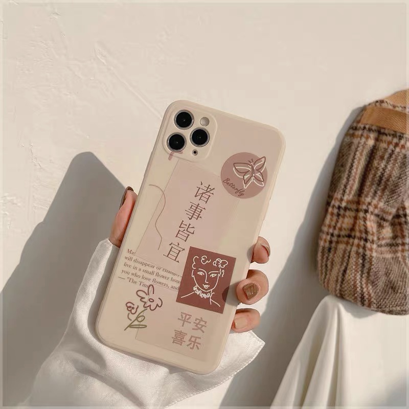 Kawaii Chocolate Flower Doodles Woman Silicone Phone Case,iphone 11 13 Pro Max Case Iphone 12 Pro Max Case Iphone Xs Max Iphone Xr 7/8 Case