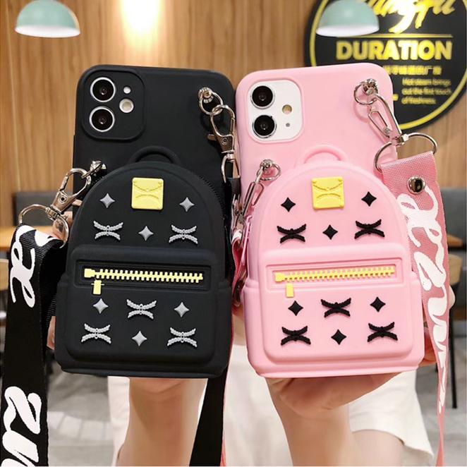 Cute Kawaii Little Schoolbag Sling Case For Iphone12 Pro Max / 11 / 6 6s 7 8 Plus X Xr Se Xs 11 Mini Pro Max Case Messenger Coin Purse Bag
