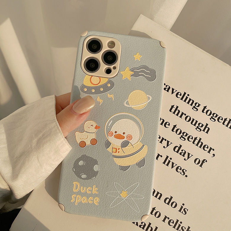 Kawaii Cute Space Duck Silicone Phone Case For Iphone 11 12 Case Iphone 13 Pro Max Case Iphone 12 Pro Max Case Iphone Xs Max X Xr 7/8 Case