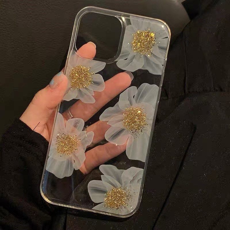 Gold Dust Flowers Case Iphone 13 12 Case Iphone 11 Case Iphone 11 12 13 Pro Max Case Iphonexs Xr Case Iphone 7 8 Plus Se 2020 Soft Shell Cover