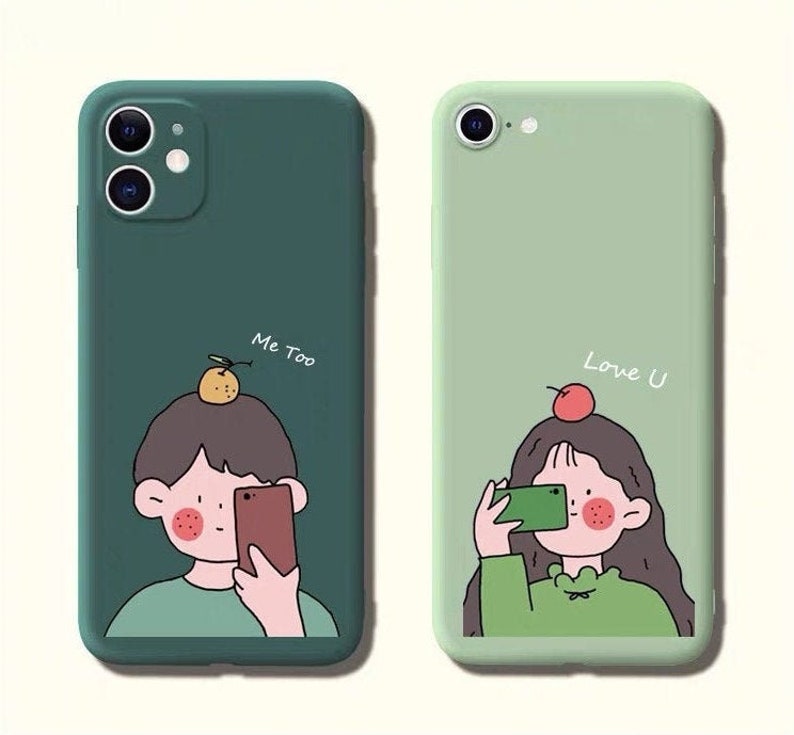 Cute Men And Women Silicone Couple Phone Case,matching Phone Case ,iphone 7 8 Plus Iphone 11 Pro Max 12 Pro Mini Iphone Xs Xr Se Case