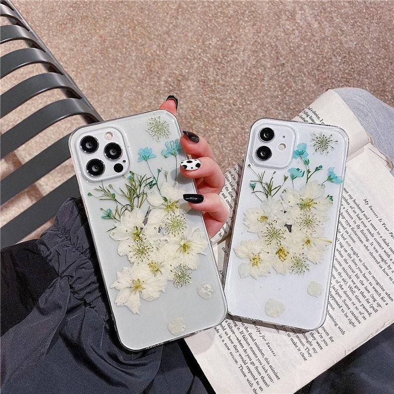 Handmade Real Dried Pressed Flower Iphone 12 Case,iphone 12 Pro Max Case,iphone 7 8 Plus 11 X Xs Xr Case, Iphone 11pro 11promax Case