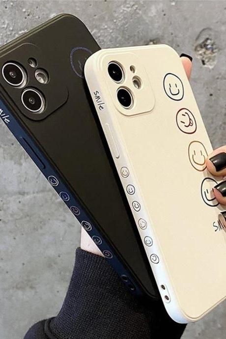 Smile kawaii smile silicone phone case, iPhone 12 11 Case iPhone 13 Pro Max Case iPhone 12 Pro Max Case iPhone XS Max iPhone X XR 7/8 Case