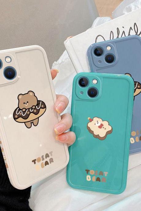 Kawaii Cute Bear Silicone Phone Case For iPhone 13/12 Case iPhone 11 Pro Max Case iPhone 12/13 Pro Max Case iPhone XS Max XR 7/8 PLUS Case