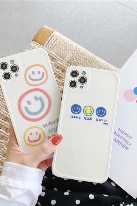 Cute smile silicone case for iPhone 12 Case iPhone 11 Pro Max Case iPhone 13 Pro Max Case iPhone XS Max X XR 7/8 plus Shockproof Back Cover