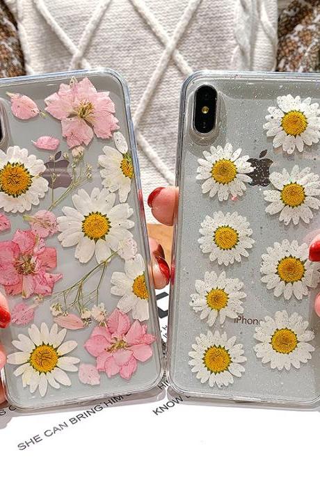 Pressed Dried Flower iPhone Case,Daisy iPhone Case,iPhone 13/12/12mini/Pro/ProMax,iPhone 11 case,iPhone 12 13 Pro Max Case,Mother's Day Gift,Daisy