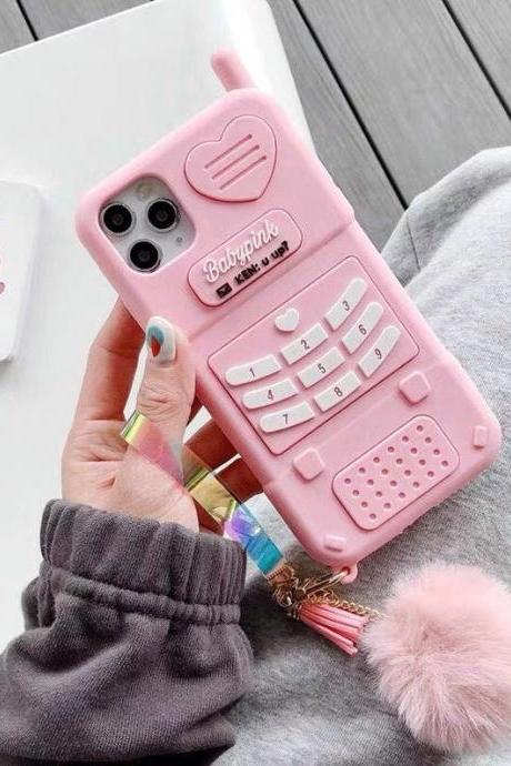 Kawaii Barbie Cartoon Baby pink Anime soft Silicone phone case,iPhone 11 Pro Max iPhone 12 Pro Mini iPhone X XS XR SE iPhone 7 8 case