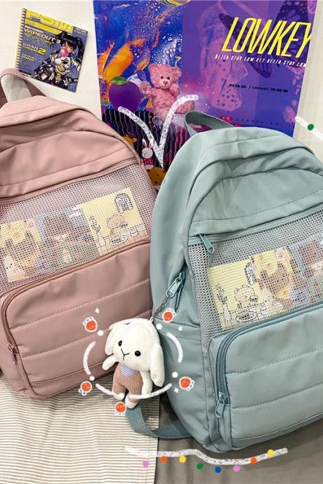 Kawaii Harajuku Girls Middle School Student Korean Campus Rabbit candy color backpack,Large capacity backpack,daily backpack,ita bag