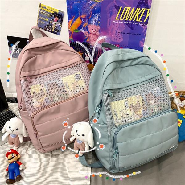 Kawaii Harajuku Girls Middle School Student Korean Campus Rabbit candy color backpack,Large capacity backpack,daily backpack,ita bag